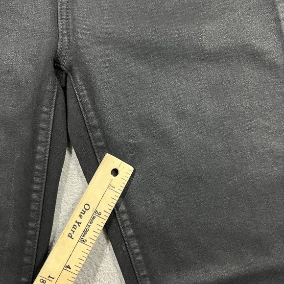 Paige Jeans Womens 28 Black Luxe Coating Genevieve Flare Pants Stretch - Picture 5 of 16